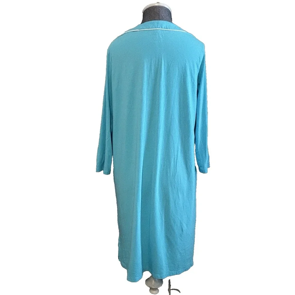 Coolibar Oceanview Tunic Sheath Dress UPF 50 Womens M Aqua Blue Beach Swim Cover - Picture 3 of 8